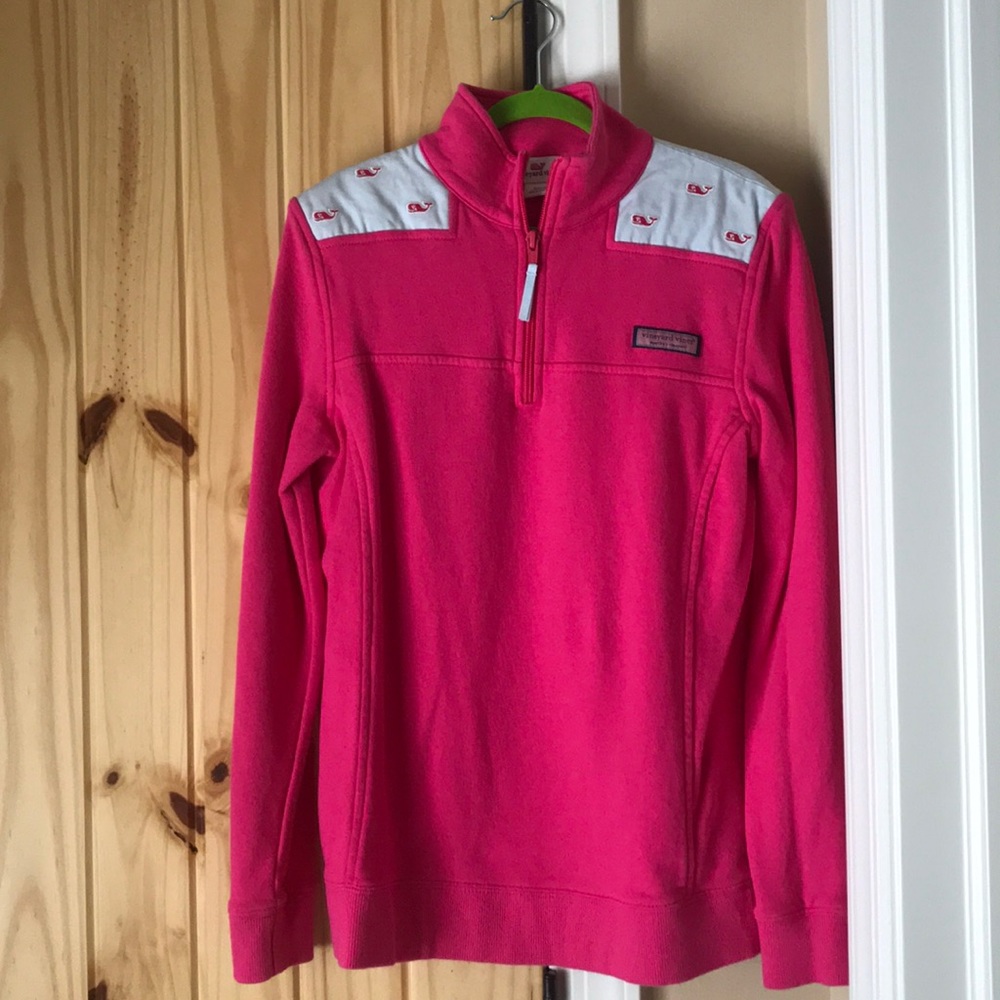 Vineyard Vines pink and blue Quarter-zip XXS